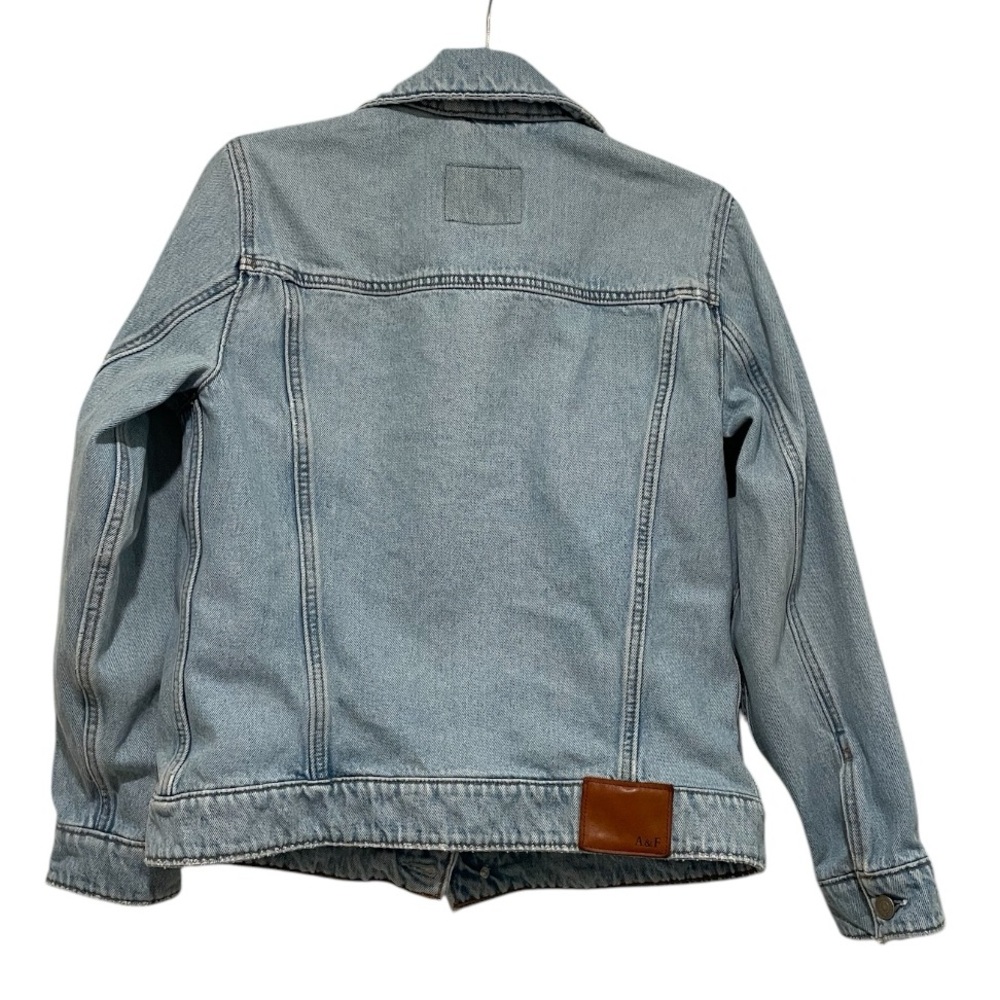 Abercrombie & Fitch denim trucker jacket woman’s XS 100% cotton - Picture 2 of 8